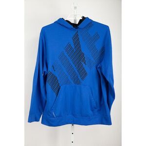 Nike Hooded Sweatshirt Sweater Men 2XL XXL Blue ThermaFit Pocket Tire Tread Logo